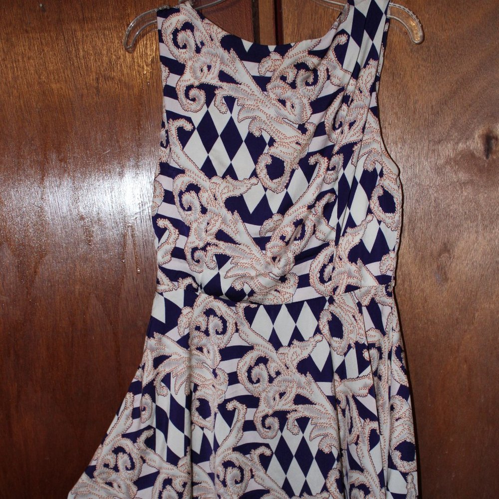Preppy white and purple dress.